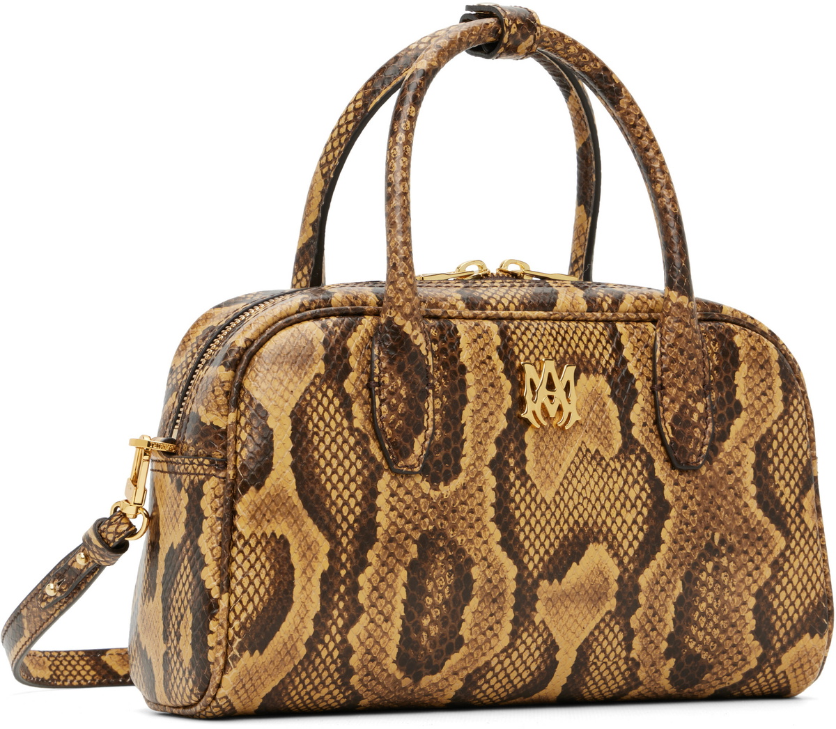 AMIRI Brown Python MA Bowling Bag