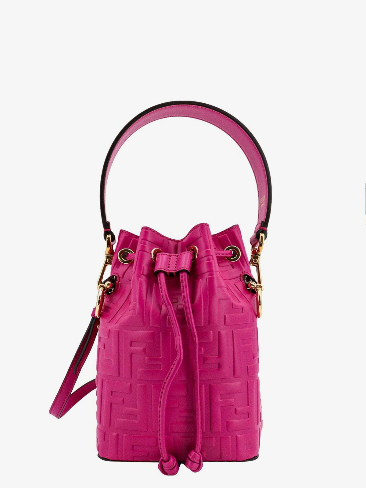Fendi FF Embossed Mon Tresor Bucket Bag W/Red/Black (Retail $2490)