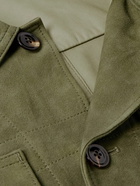 TOM FORD - Leather-Trimmed Suede Blouson Jacket - Green