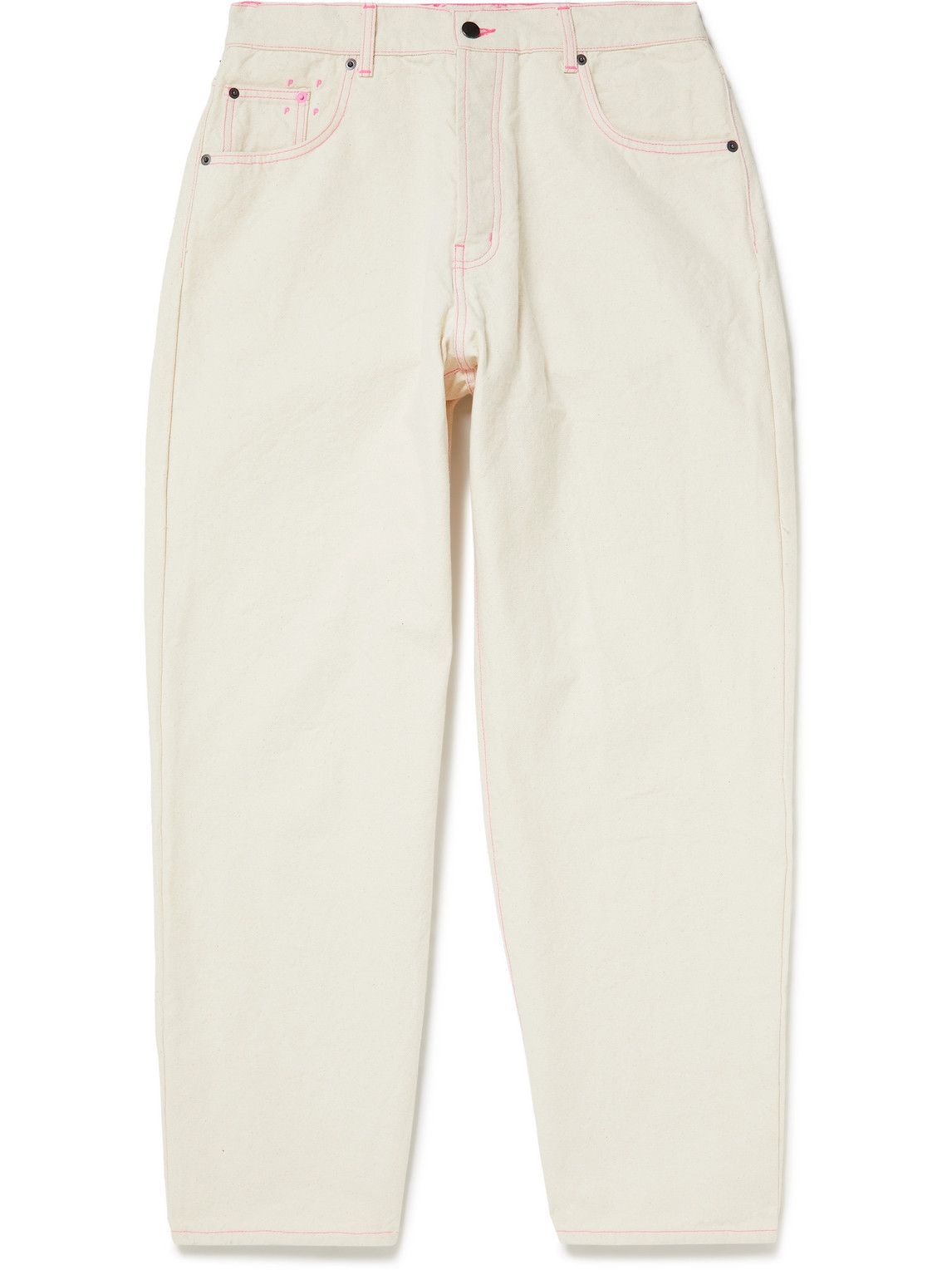 Pop Trading Company - Lex Pott Wide-Leg Jeans - White Pop Trading