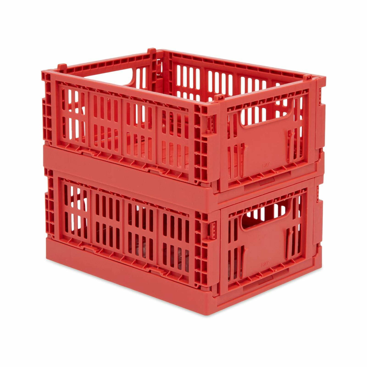 HAY Mini Recycled Colour Crate - Set of 2 in Red 