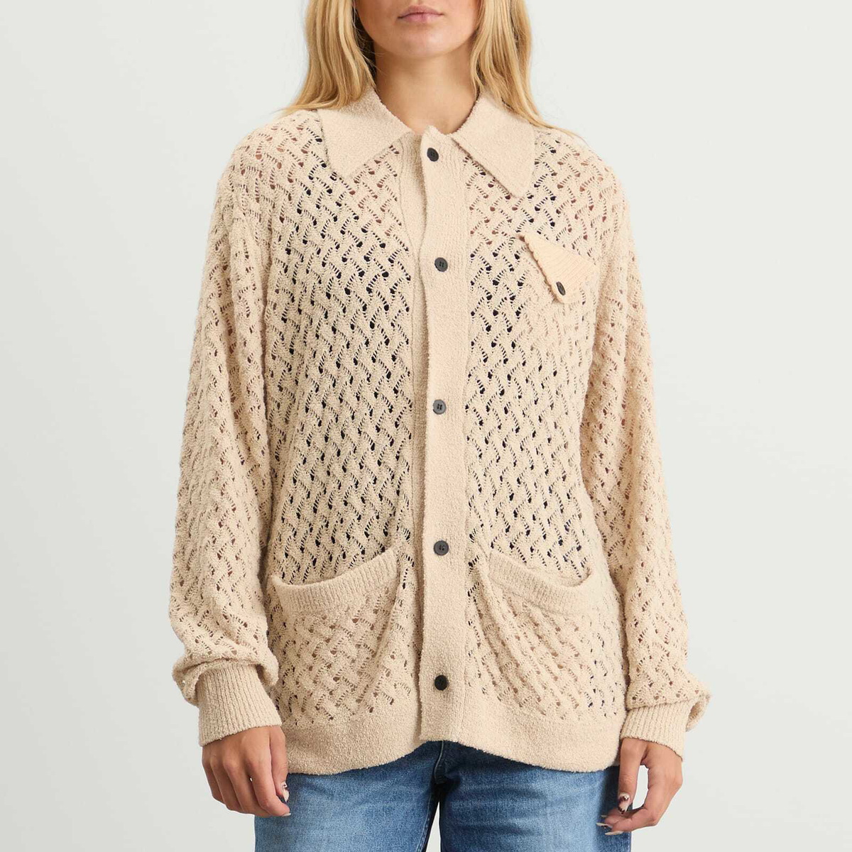 TOGA ARCHIVES Women's Lace Knit Cardigan in Off White