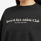 Sporty & Rich Women's Athletic Cropped Sweat in Black/Cream
