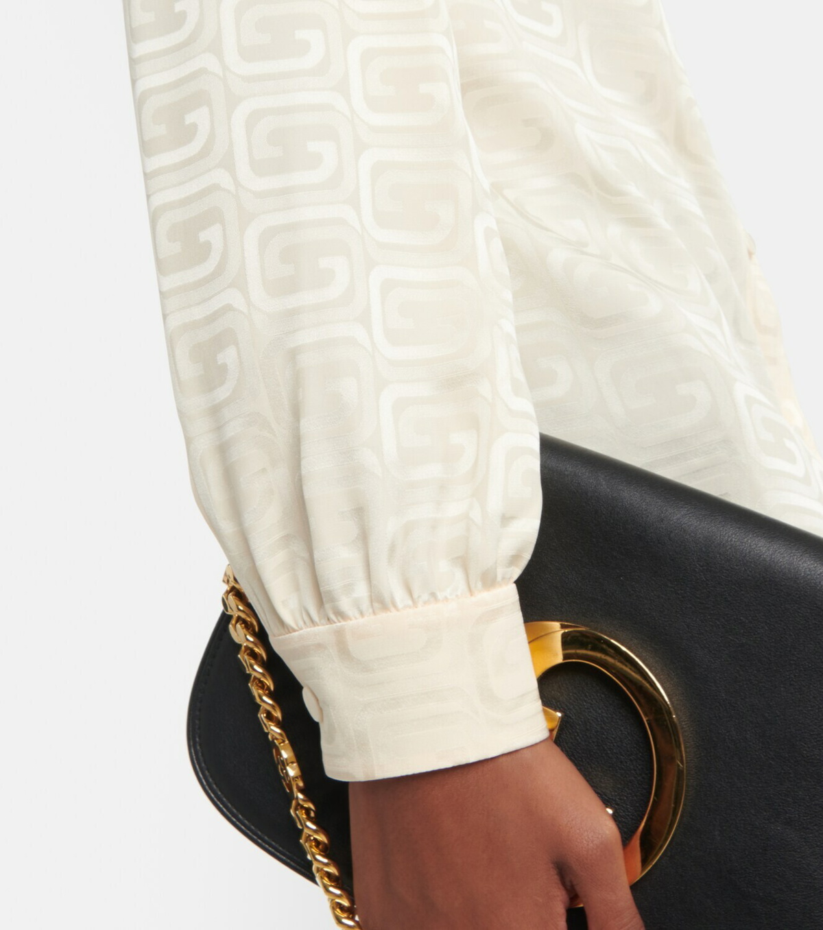 【関税&送料込】Gucci Bow Gucci Bow-detailed GG silk jacquard blouse Gucci