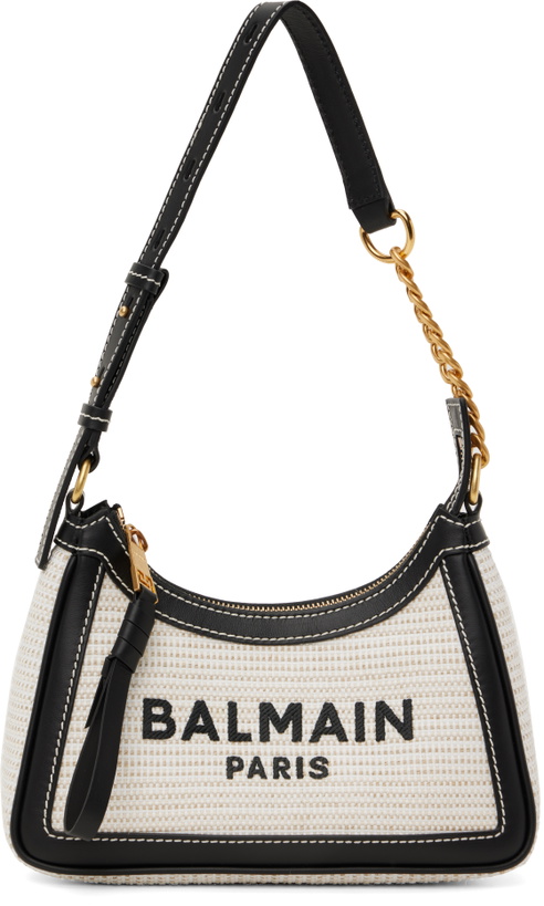 Photo: Balmain Beige Raffia B-Army Shoulder Bag