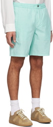 Solid Homme Blue Pleated Shorts