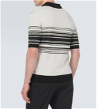 Dolce&Gabbana Logo striped silk jacquard polo shirt