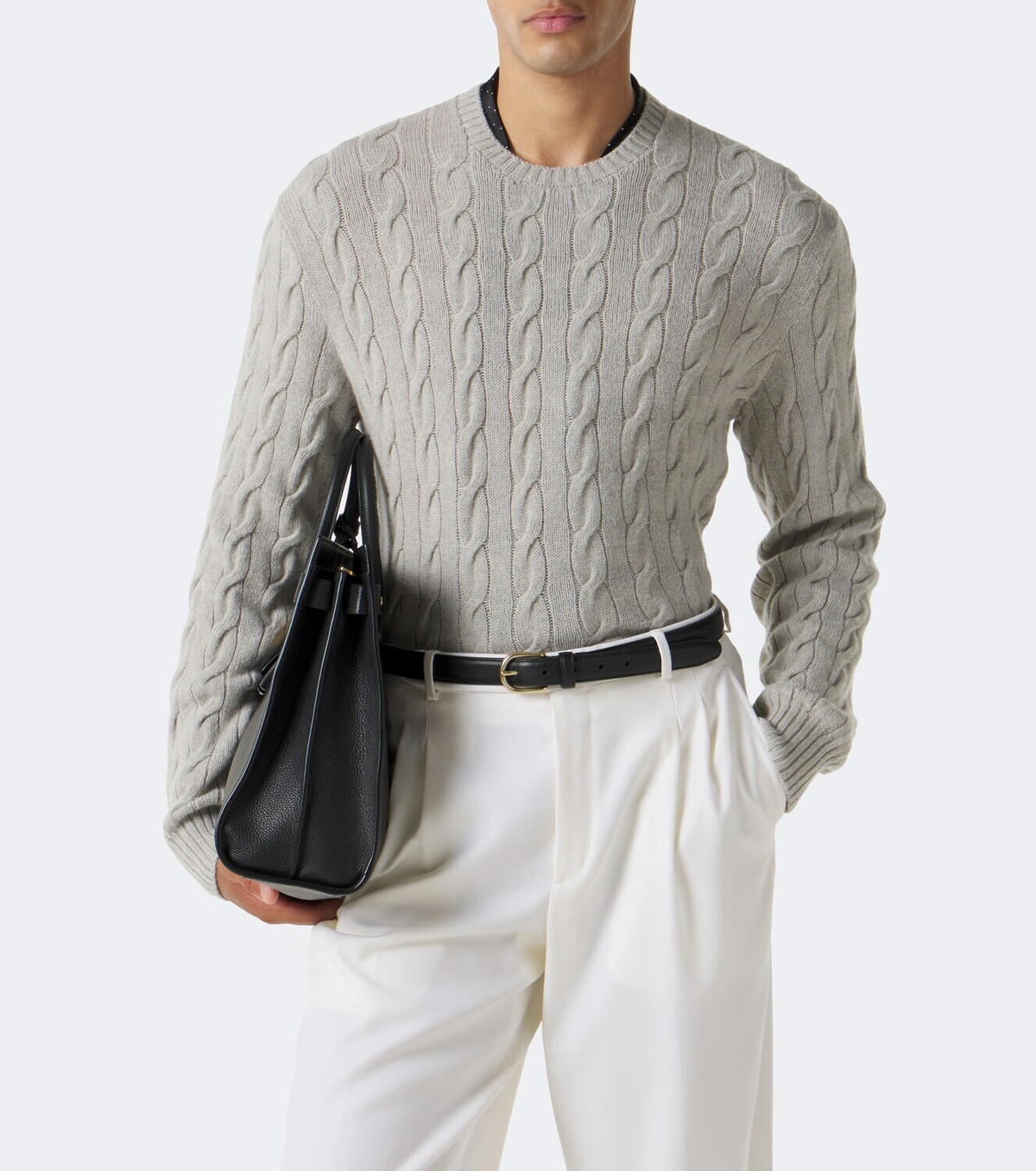 Ralph Lauren Purple Label Cable-knit cashmere sweater