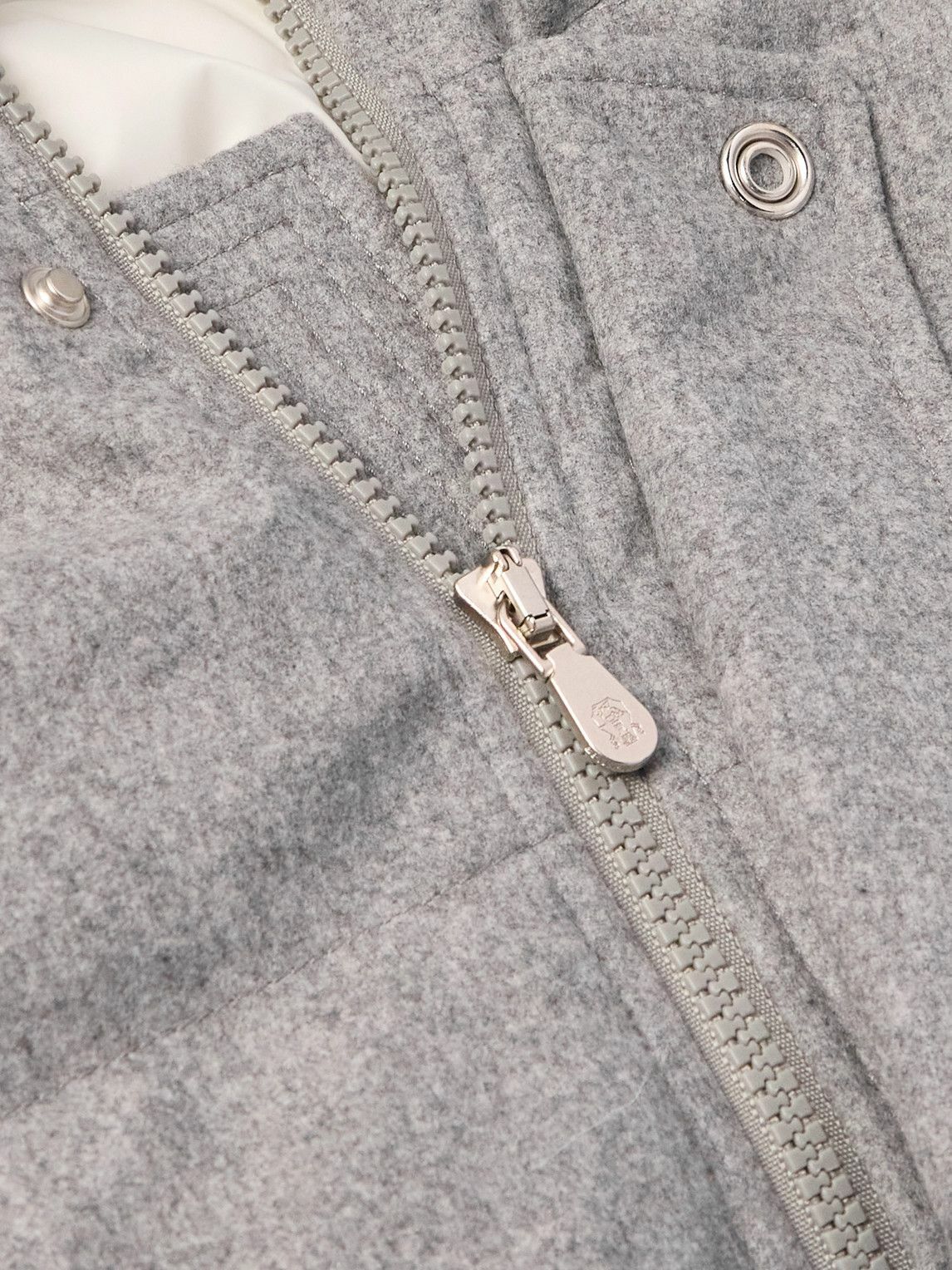 Brunello Cucinelli - Quilted Wool Down Parka - Gray