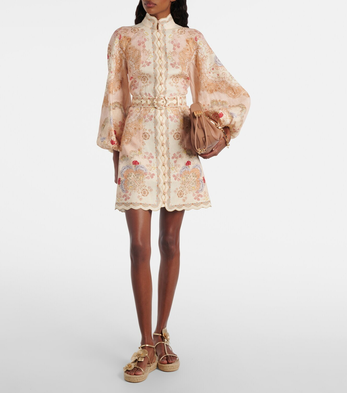 Zimmermann Floral-appliqué leather espadrille sandals