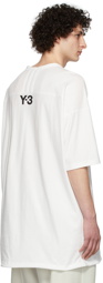 Y-3 White Oversized Stripes T-Shirt