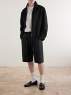 ssstein - Easy Wide-Leg Silk-Blend Shorts - Black