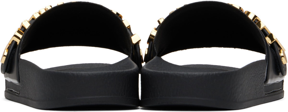 Moschino Black Lettering Logo Pool Slides
