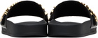 Moschino Black Lettering Logo Pool Slides