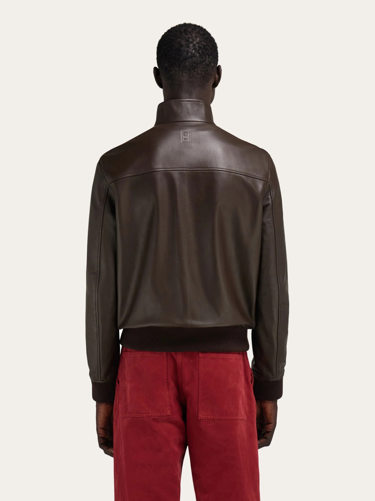 Ferragamo Mens Nappa leather blouson in Beige
