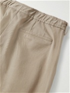 Purdey - Tapered Brushed Cotton-Blend Twill Trousers - Neutrals