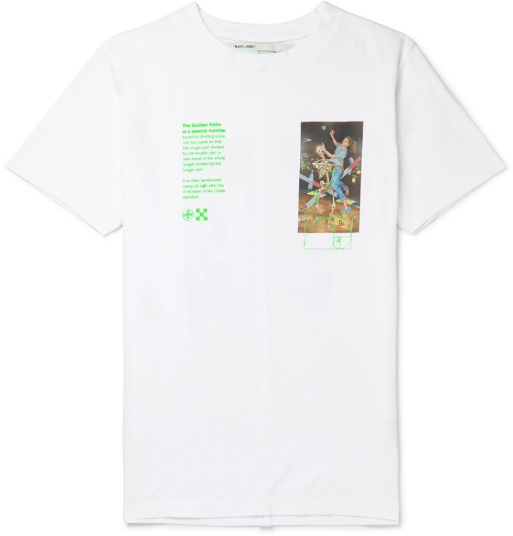 Photo: Off-White - Slim-Fit Printed Cotton-Jersey T-Shirt - White