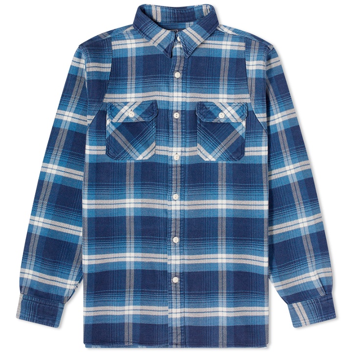 Photo: Polo Ralph Lauren Men's Check Flannel Overshirt in Blue/Cream Multi