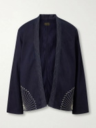 KAPITAL - Kakashi Embroidered Cotton-Twill Overshirt - Blue