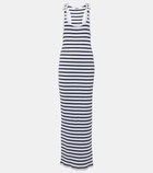 Jean Paul Gaultier Striped ribbed-knit cotton midi dress