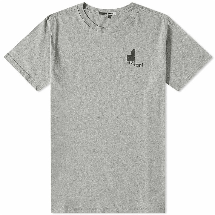 Photo: Isabel Marant Men's Zafferh Inverted Logo T-Shirt in Light Grey