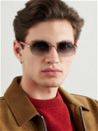 Cartier Eyewear - Octagon-Frame Gold-Tone and Wood Sunglasses