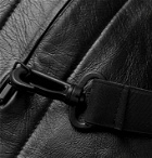 BALENCIAGA - Slim-Fit Zip-Detailed Logo-Print Leather Jacket - Black