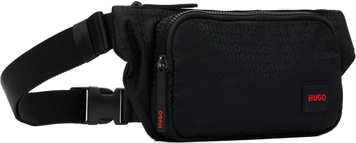 Hugo Black Jacquard Fanny Pack