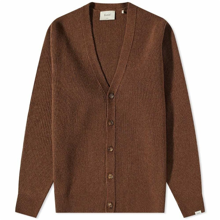 Photo: Foret Men's Sprout Rib Cardigan in Brown