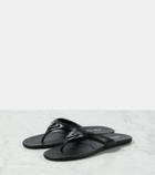 Prada Logo padded leather thong sandals