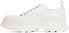 Alexander McQueen White Graffiti Tread Slick Sneakers