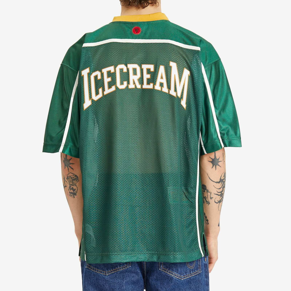 ICECREAM Men's Cherry Applique Football Top in Green
