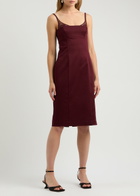 Clea Arlet Stretch-cotton Dress Dark Red