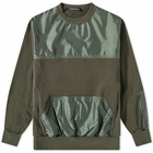 Undercover Men's Nylon Pocket Crew Sweat in Khaki