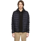 Moncler Navy Down Garment-Dyed Octavien Jacket