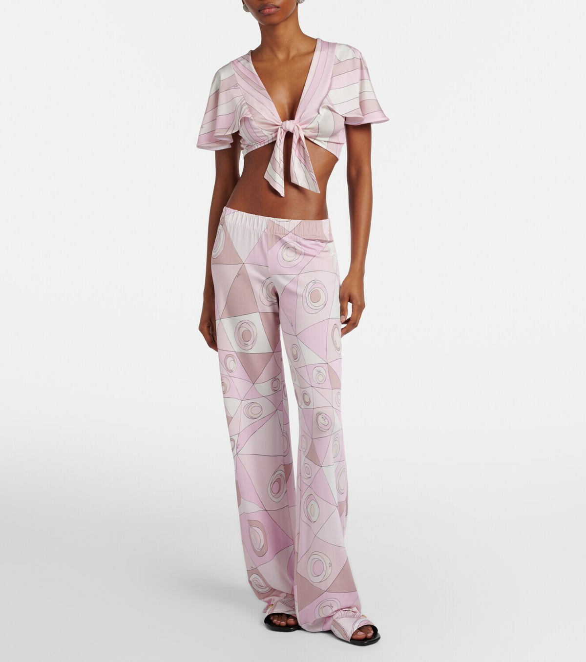 Pucci Iride satin jersey crop top