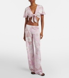 Pucci Iride satin jersey crop top