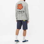 Kenzo Paris Men's Kenzo Long Sleeve Back Logo T-Shirt in Pearl Grey