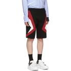 Neil Barrett Black and Red Stripe Shorts