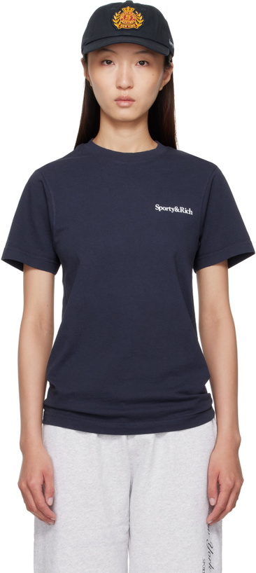 Photo: Sporty & Rich Navy 'Health is Wealth' T-shirt