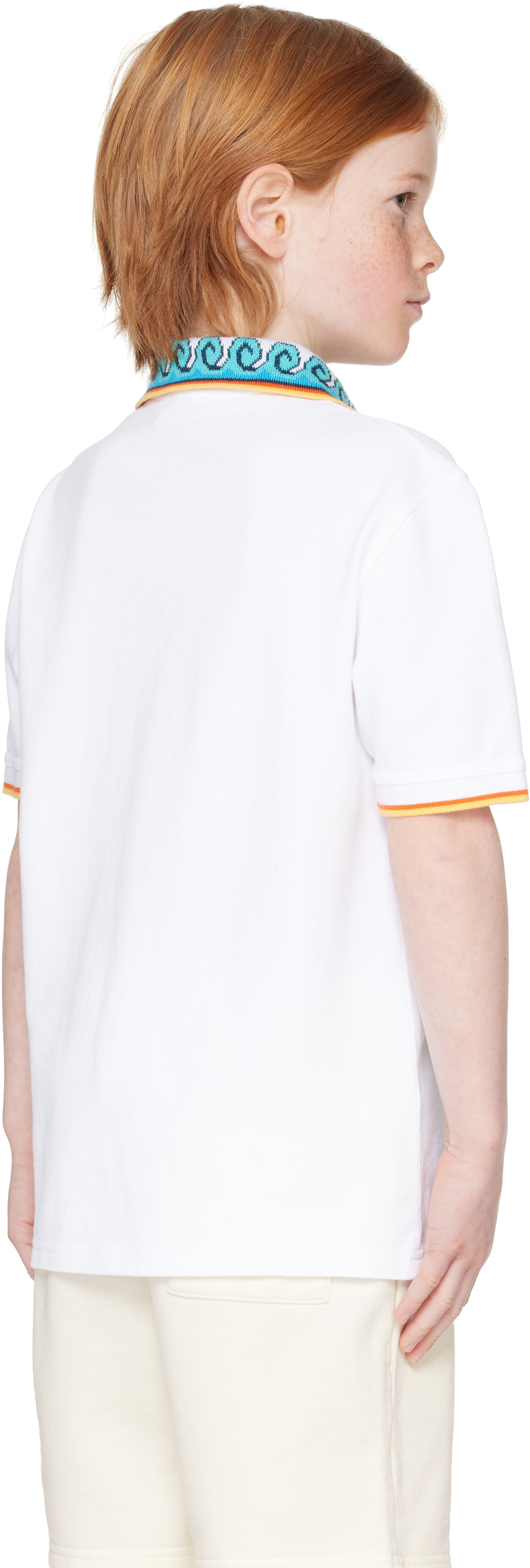 Casablanca Kids White Short Sleeve Polo