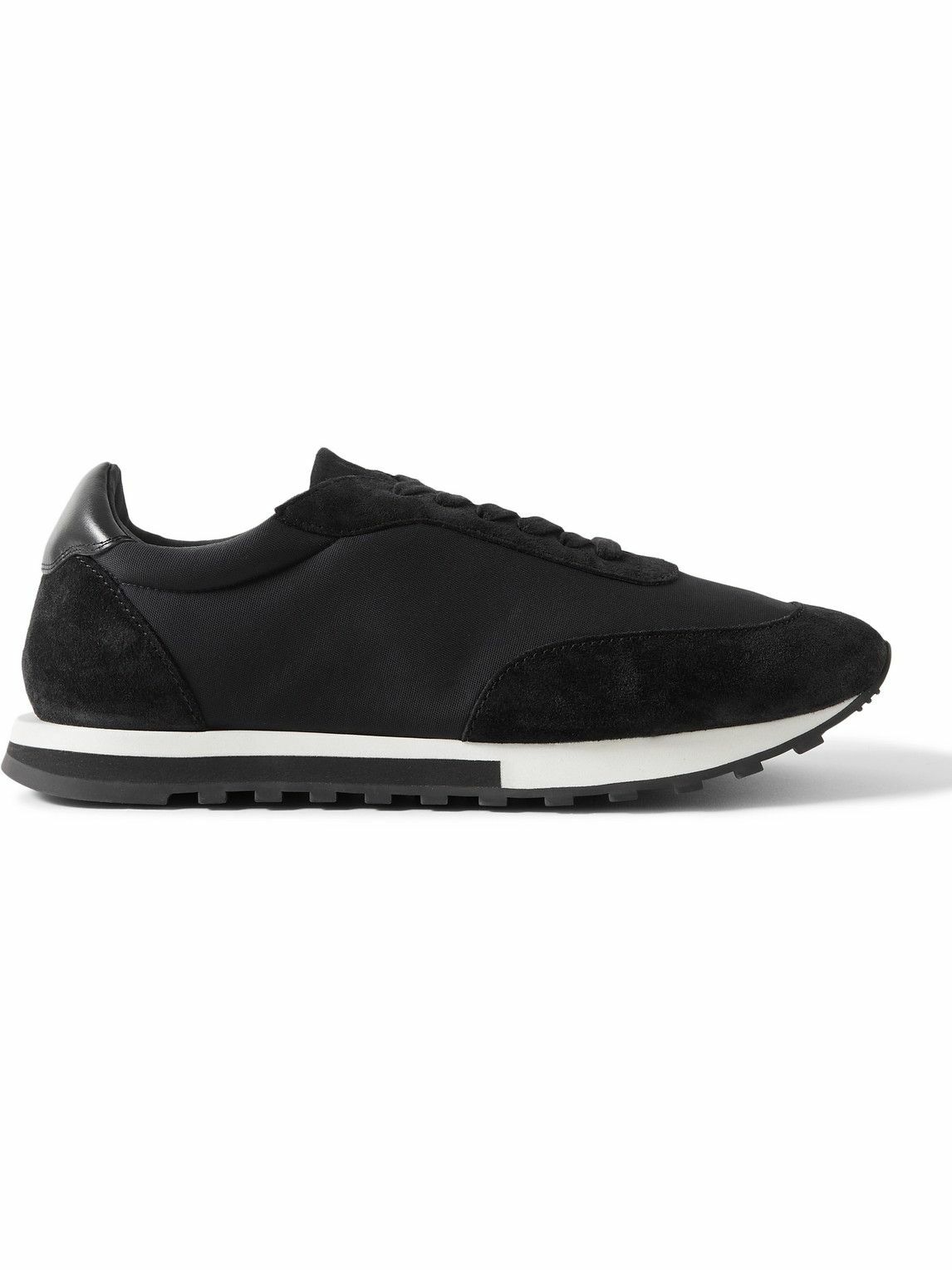 The Row - Owen Leather- and Suede-Trimmed Nylon Sneakers - Black The Row