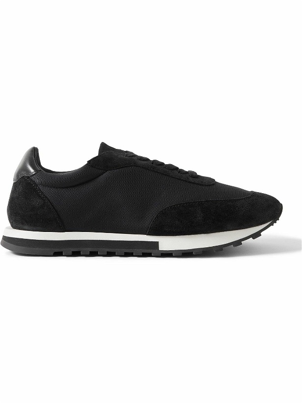 Photo: The Row - Owen Leather- and Suede-Trimmed Nylon Sneakers - Black