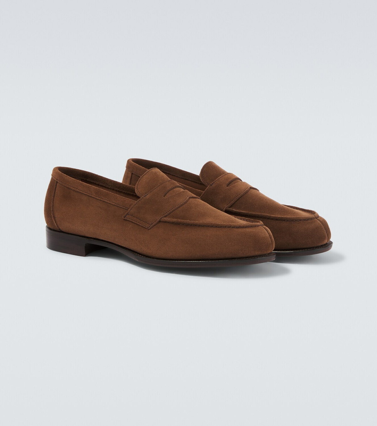 George Cleverley Cannes suede penny loafers