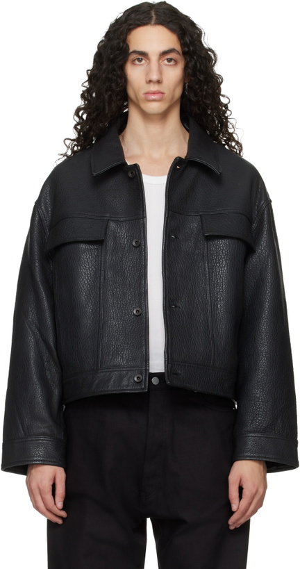Photo: Studio Nicholson Black Doyard Leather Jacket