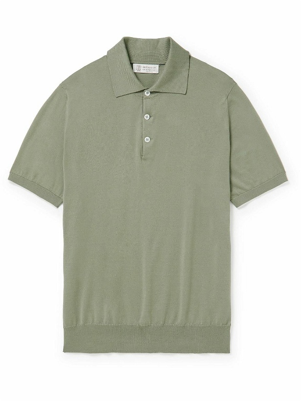 Photo: Brunello Cucinelli - Cotton Polo Shirt - Green