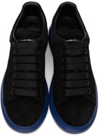 Alexander McQueen SSENSE Exclusive Black & Blue Suede Oversized Sneakers