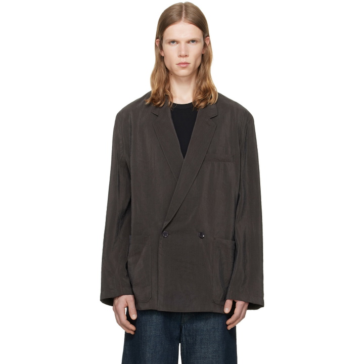 Photo: LEMAIRE Brown Soft Double Breasted Blazer