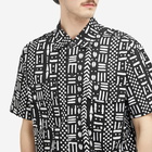 Monitaly Men's 50's Milano Shirt in African Wax Block Print Oscar