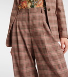 Etro Checked high-rise wide-leg pants